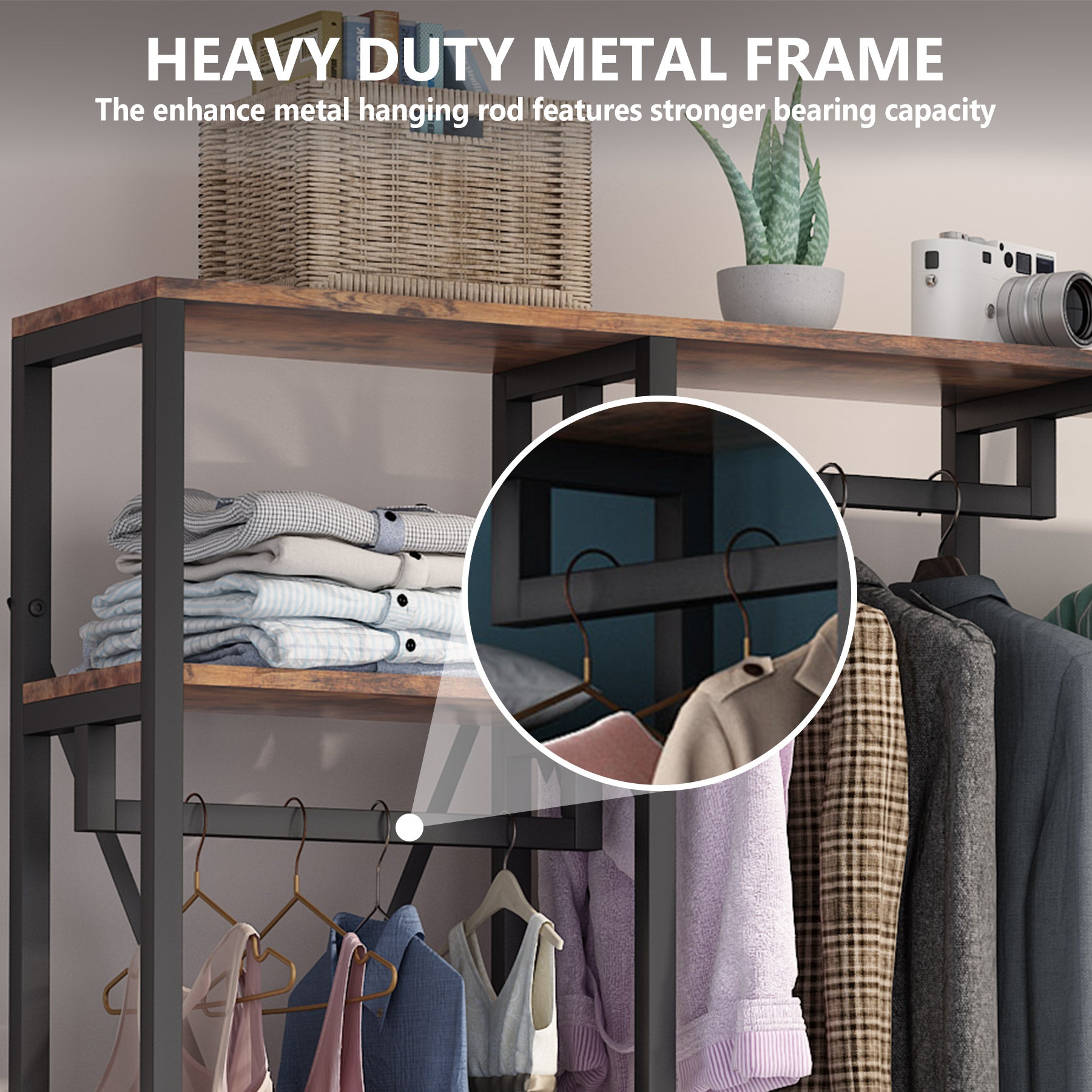 Freestanding Closet Organizer with Storage Shelves