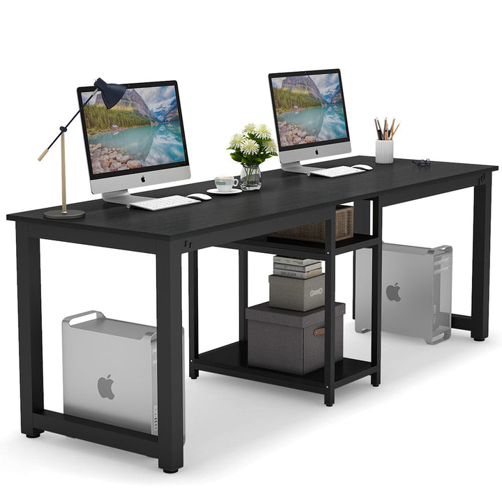 78“ Two Person Desk with Shelves