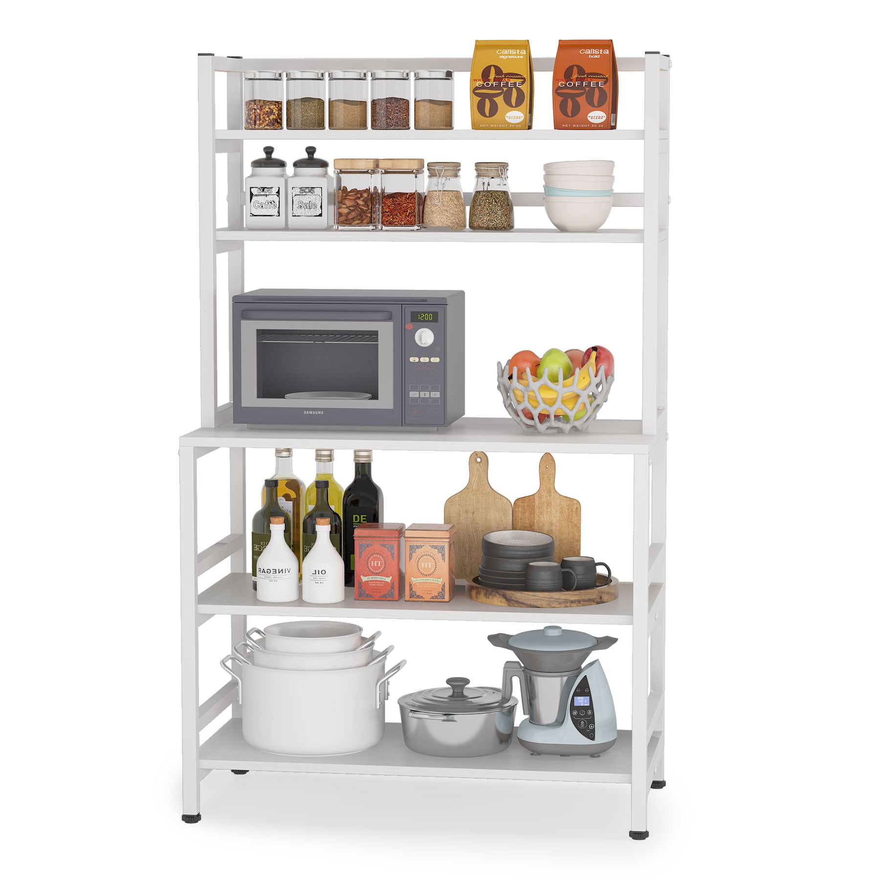 Bakers Rack with Hutch, Microwave Oven Stand