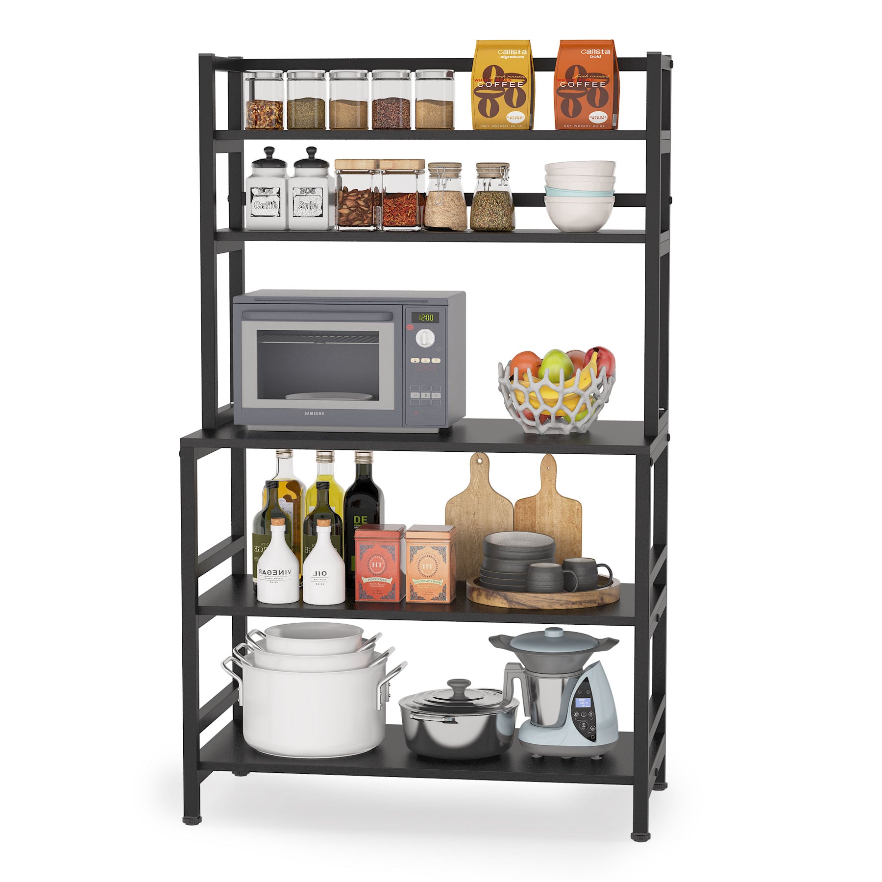 Bakers Rack with Hutch, Microwave Oven Stand
