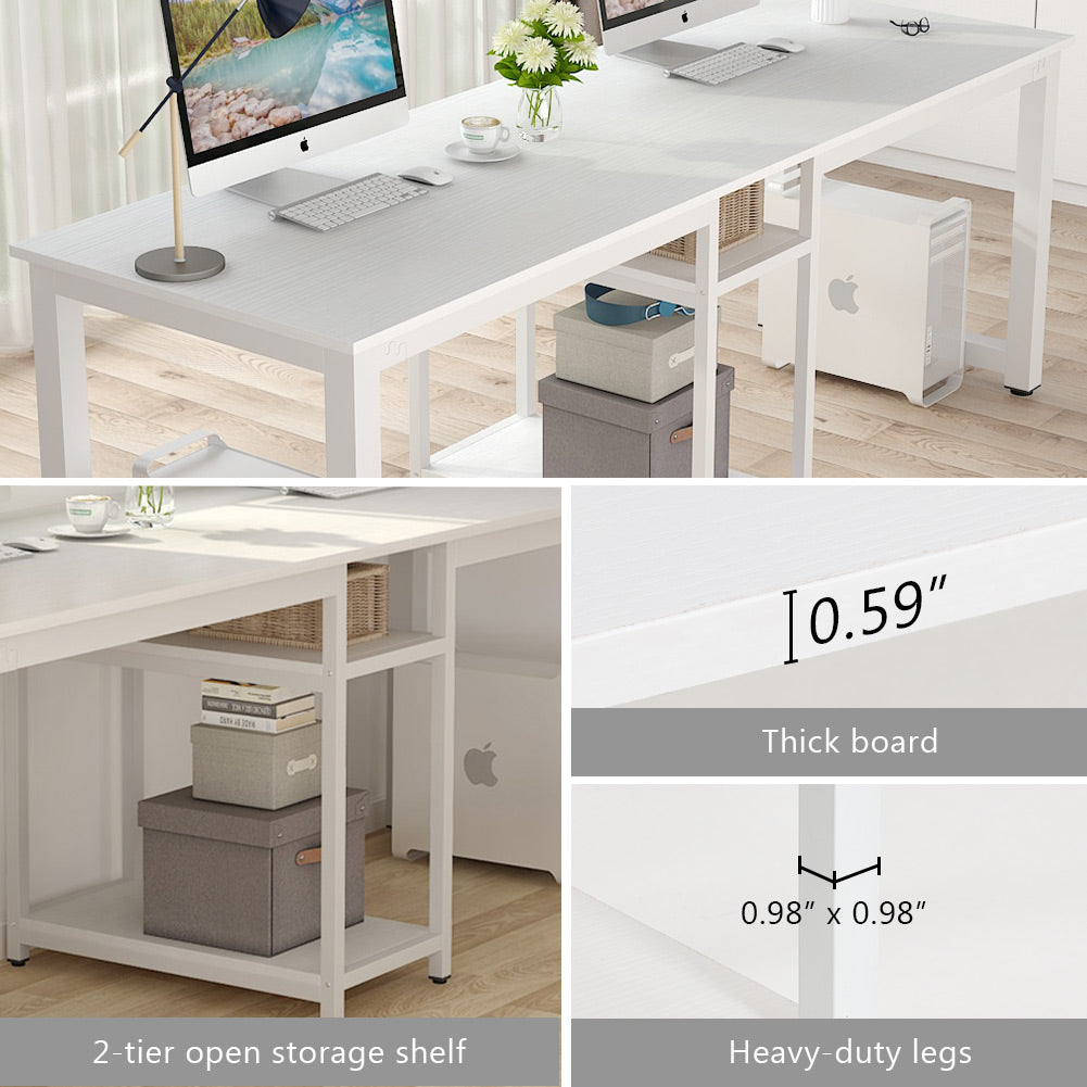 78" Two Person Desk with Shelves