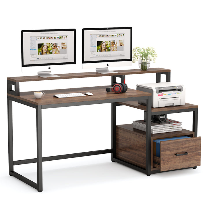 Computer Desk with Drawer & Shelves