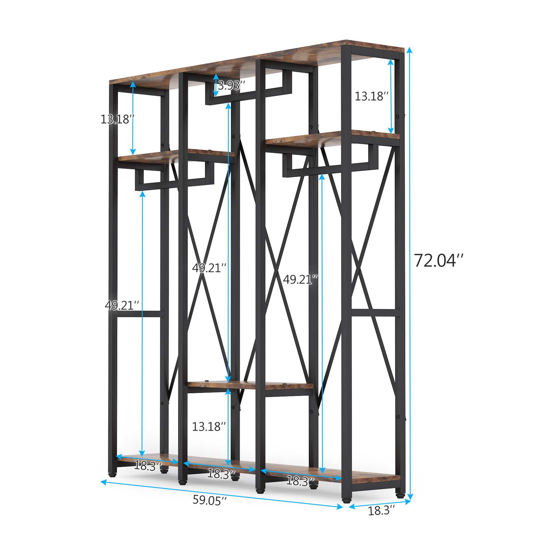 Freestanding Closet Organizer with Storage Shelves