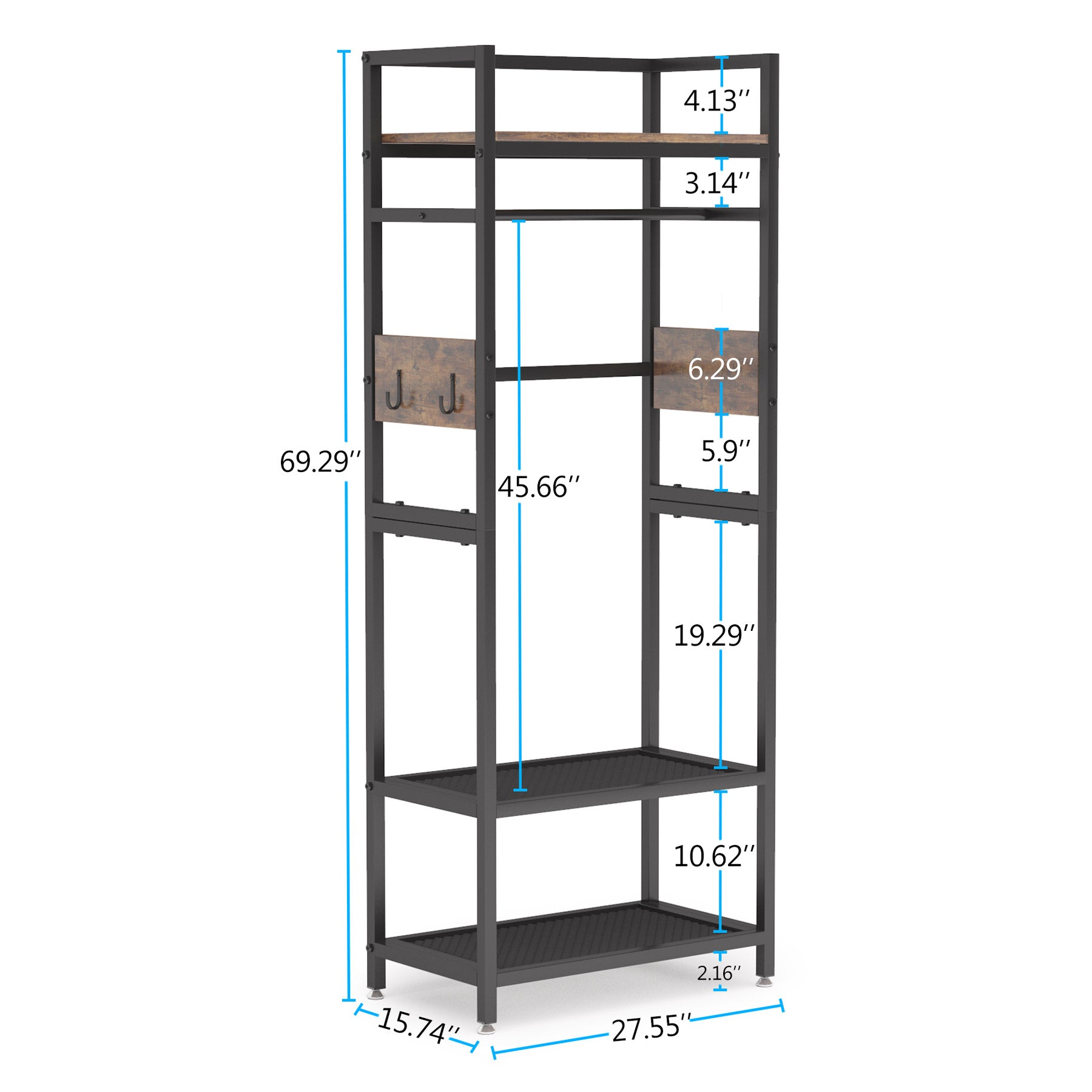 Garment Rack with Shelf and Hanging Rod